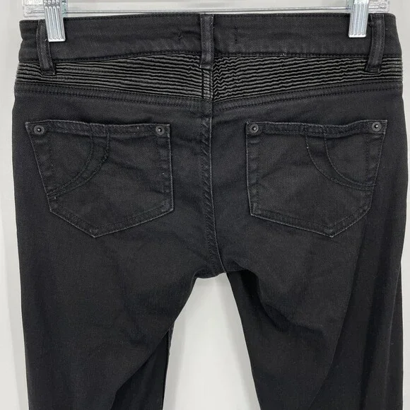 MAJE Black Moto Skinny Stretch Jeans Size 26 (EUR 36)